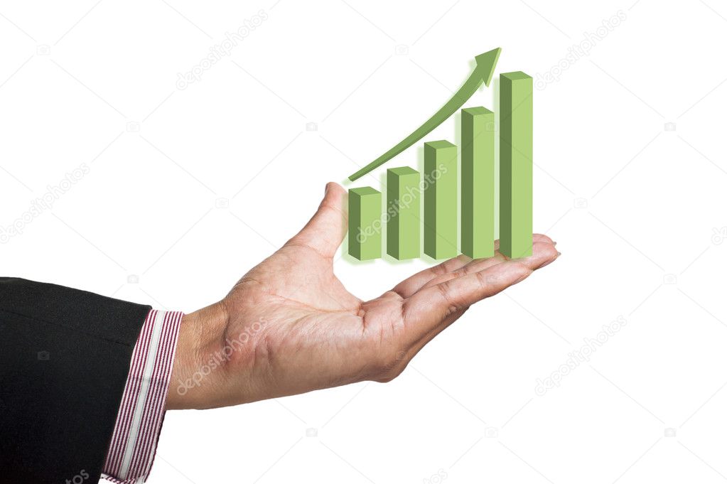 Graphs on hand of businessmen