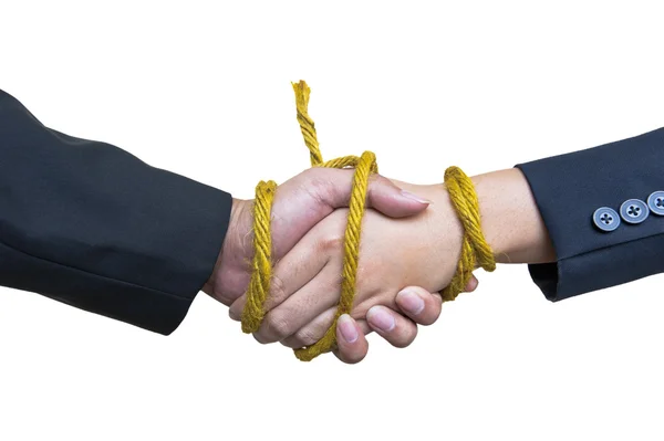 Kette Business Handshake auf weißem Hintergrund, Konzept — Stockfoto