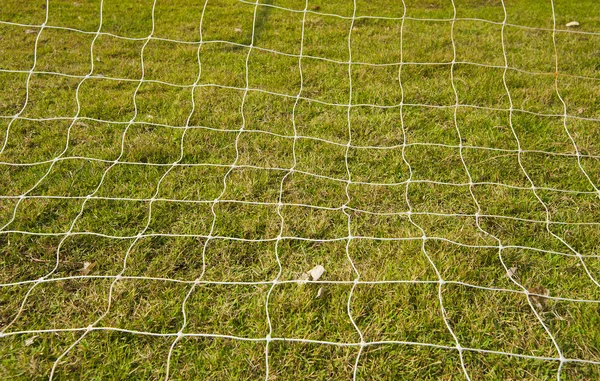 Гол футбол на фоне травы — стоковое фото