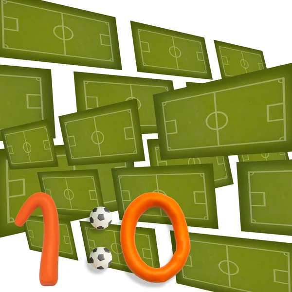 Plasticine Soccer football game result 1:0 — Stock Photo, Image