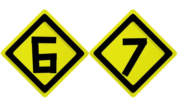Liczba liter alfabetu na białym tle (6 7) — Zdjęcie stockowe