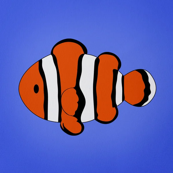 Clownfisch, Amphiprion auf blauem Hintergrund — Stockfoto