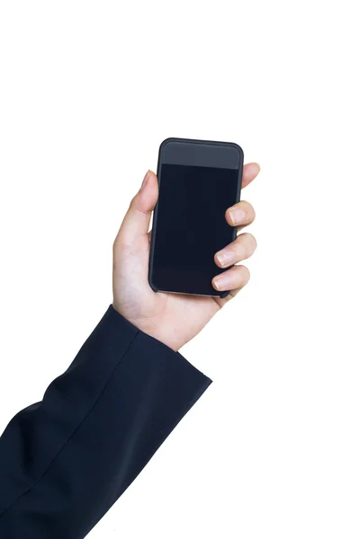 Geschäftsmann hält Smartphone in der Hand — Stockfoto