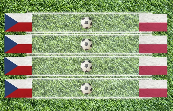 Knetmasse Fußballfahne auf Gras Hintergrund für die Partitur (Gruppe a) — Stockfoto