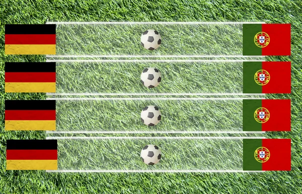Plastelina piłki nożnej flaga na trawa tło dla wynik (Grupa B) — Zdjęcie stockowe