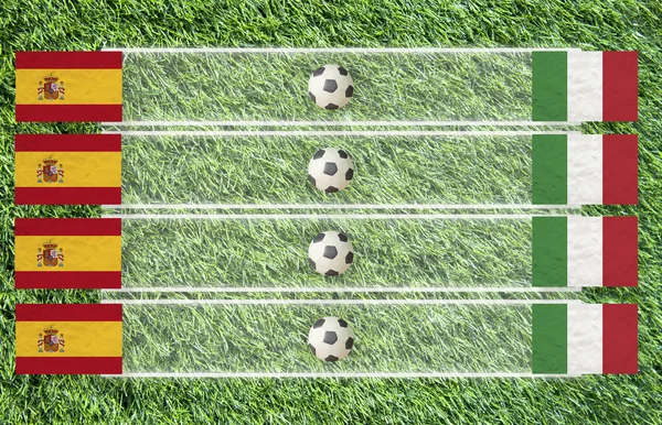Knetmasse Fußballfahne auf Gras Hintergrund für die Partitur (Gruppe c) — Stockfoto