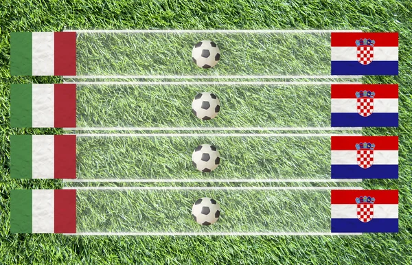 Футбольный флаг пластилина на фоне травы для оценки (Группа C ) — стоковое фото