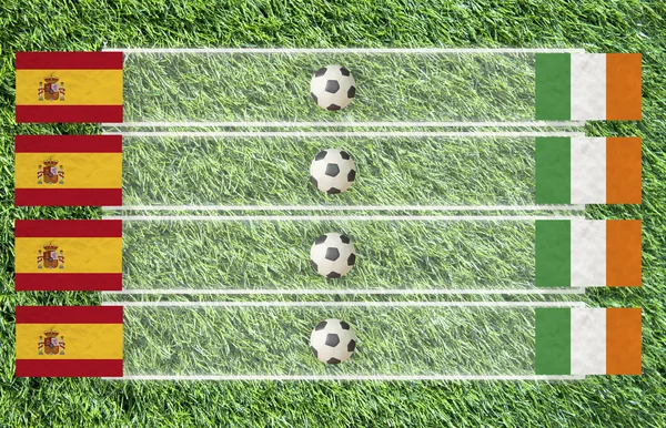 Пластилін Футбольний прапор на фоні трави (група C ) — стокове фото