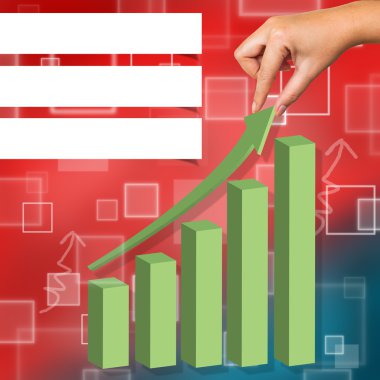 gráfico de captura sobre fondo abstracto de la mano, nota