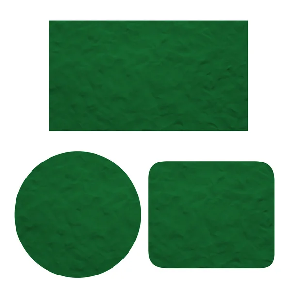 Gyurma szett üres zöld címke elszigetelt fehér alapon — Stock Fotó