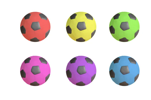 Футбол цвета пластилина на белом фоне — стоковое фото