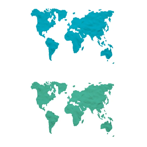 Plasticine wereldkaart op witte achtergrond, geïsoleerd — Stockfoto