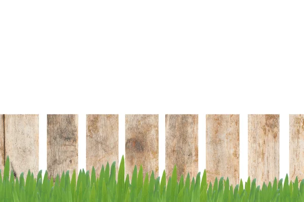 Wood and Grass for background and texture, isolated — Stock Photo, Image