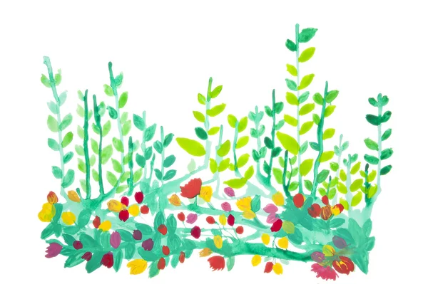 वॉटरकलर हाताने रंगीत फुले, वेगळे — स्टॉक फोटो, इमेज