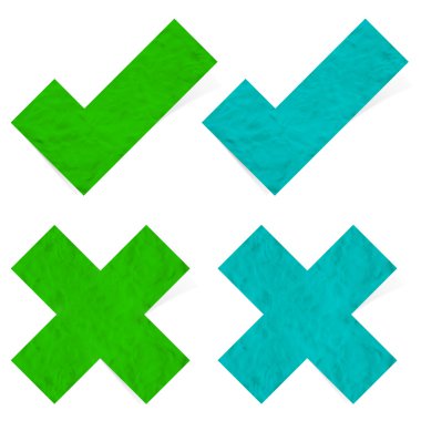 Beyaz arka plan üzerinde hamuru onay işareti sopa