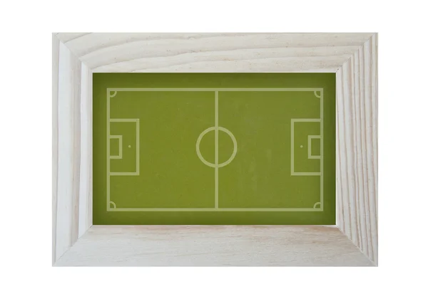 Plasticine Soccer football on wood background — Stock Photo, Image