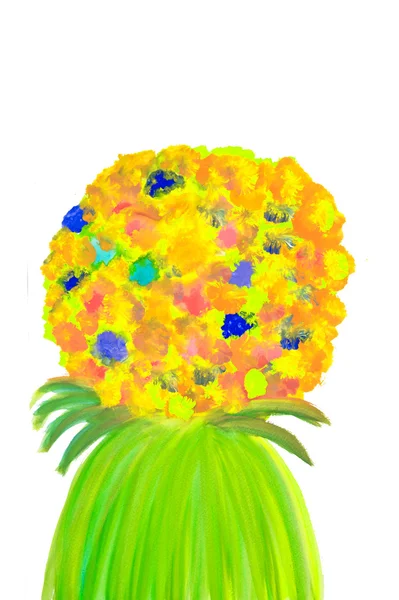 Kleur van bloemen in aquarel hand geschilderd, geïsoleerd — Stockfoto