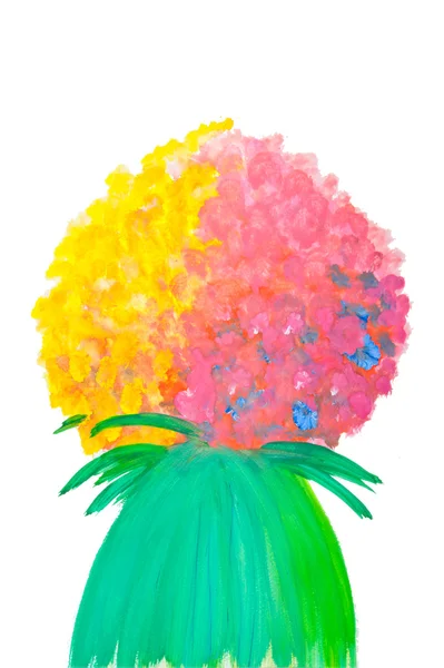 Fleurs de couleur en aquarelle peinte à la main, isolée — Photo