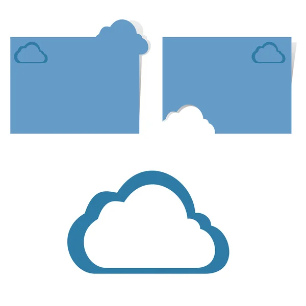 Icono abstracto de nube y tarjetas de visita — Foto de Stock