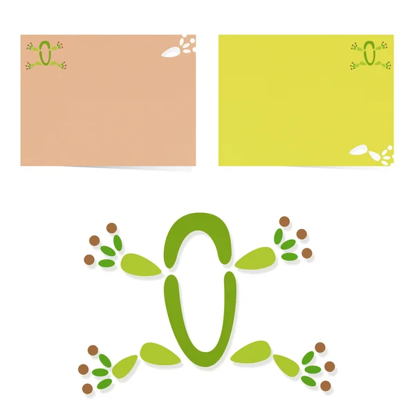 Icono abstracto de rana y tarjetas de visita, web — Foto de Stock
