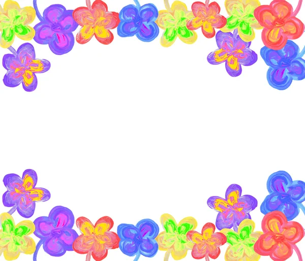 Renkli çiçekler içinde suluboya el boyalı, izole — Stok fotoğraf