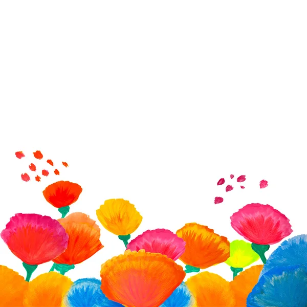 Color flowers in watercolor hand painted, isolated — Stock Photo, Image