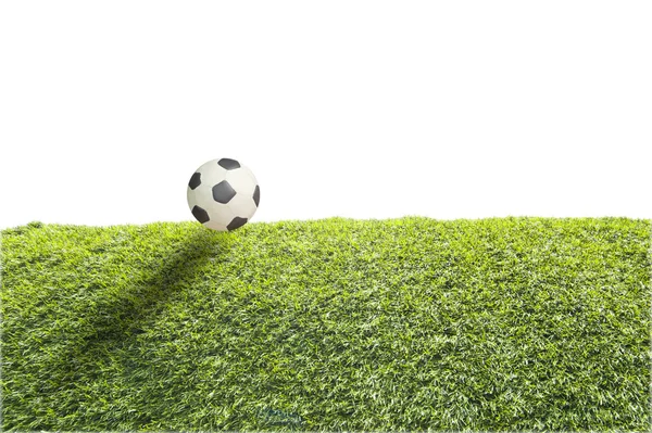 Çim zemin üzerine hamuru futbol — Stok fotoğraf