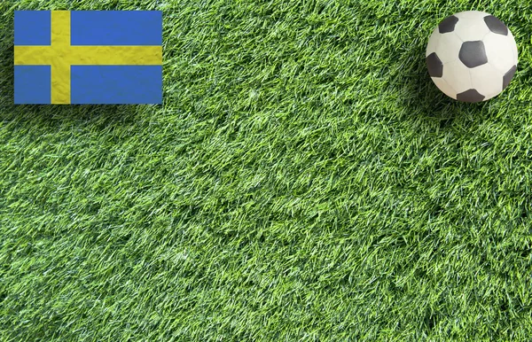 Knetmasse Fußball auf Gras Hintergrund — Stockfoto