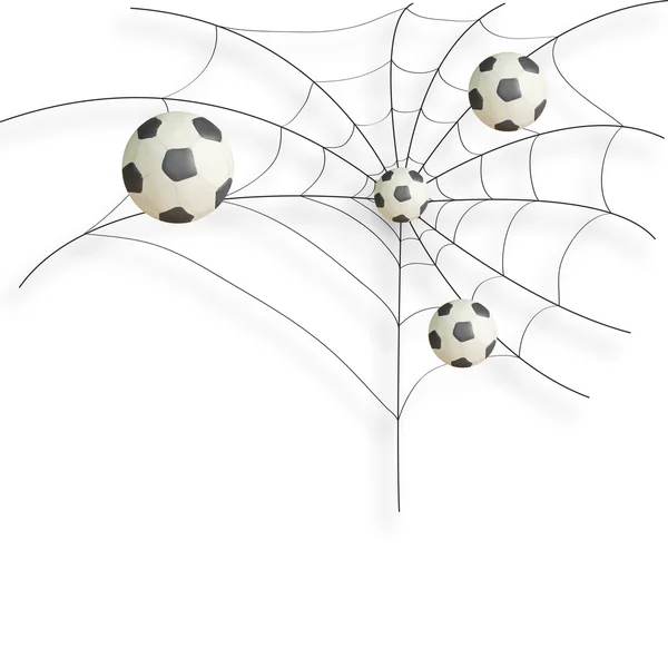 Пластилиновый футбол и паучий фон — стоковое фото