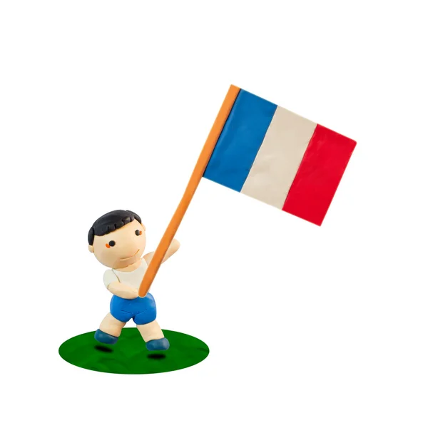 Child Football with the flag of France — Stock Photo, Image