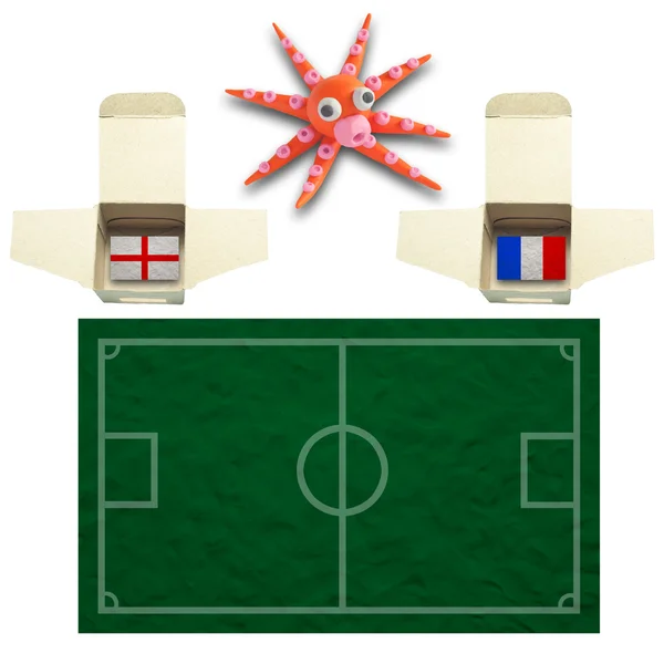 Tintenfisch-Fußball mit der Flagge Frankreich und England — Stockfoto