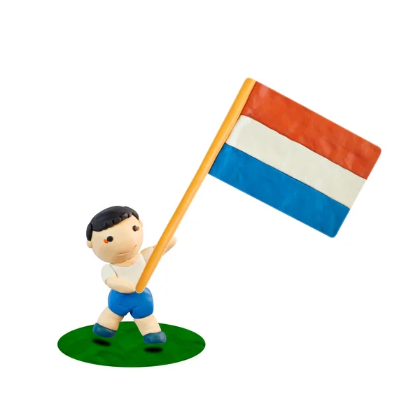 stock image Child Football with the flag of Netherlands