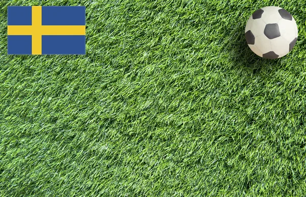 Plastilina Fútbol sobre hierba fondo —  Fotos de Stock