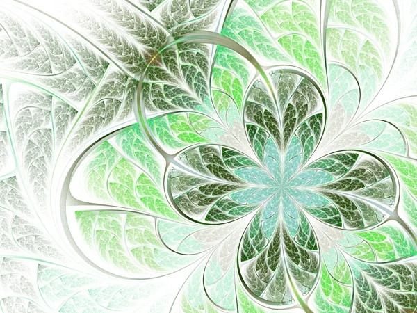 Suerte flor fractal verde o hoja de trébol — Foto de Stock