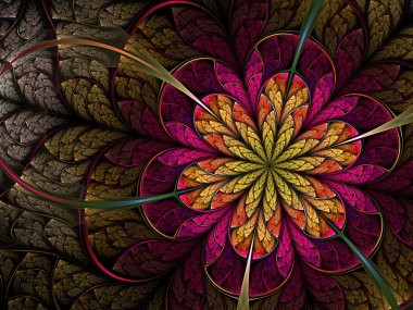 Dark fractal flower clipart