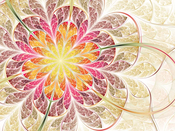 Kleurrijke lente, fractal bloem — Stockfoto