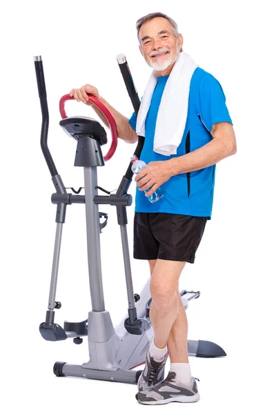 stock image Senior man exercising on stepper