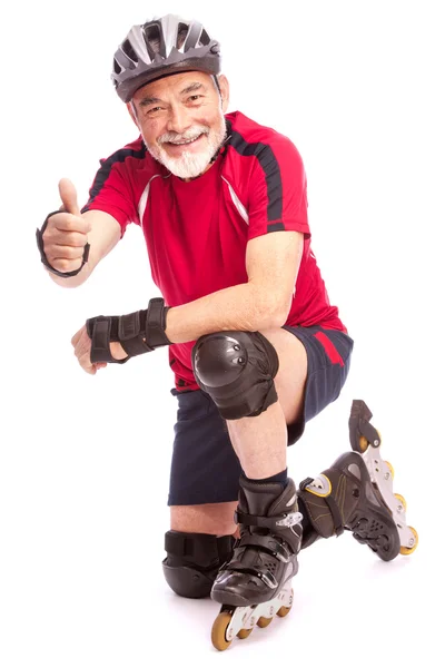 Senior férfi görkorcsolya — Stock Fotó