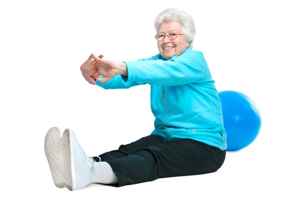 Vonzó idősebb nő, egészség klub — Stock Fotó