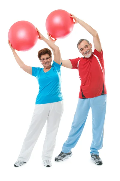 Starszy para w siłowni — Zdjęcie stockowe