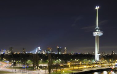 nightscape ve Kulesi, rotterdam