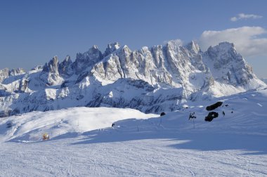 Pale range and ski-run, dolomites clipart