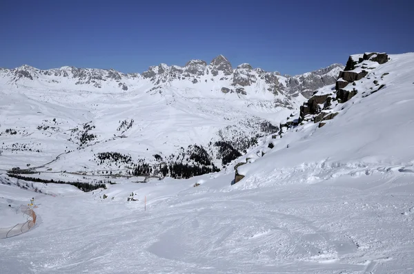 Piste de ski au col margherita — Photo