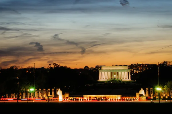 Pomnik Lincolna na zachodzie słońca — Zdjęcie stockowe