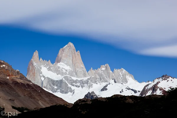 Fitz roy bergen en gletsjers — Stockfoto
