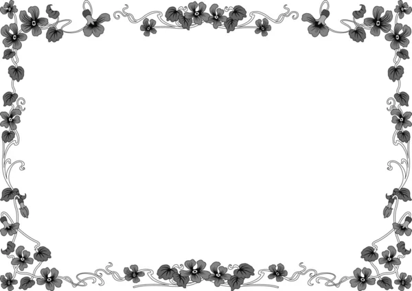 Historical frame in gray with floral ornaments in DIN format — Stock Vector