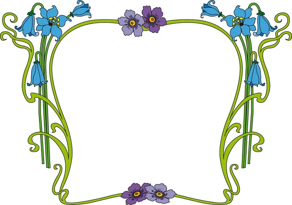 Historical frame in color with floral ornaments — Stock Vector