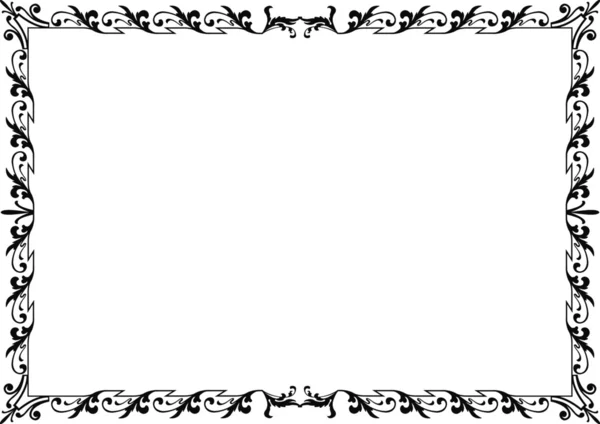 Історична рамка чорного кольору з орнаментами у форматі DIN — стоковий вектор