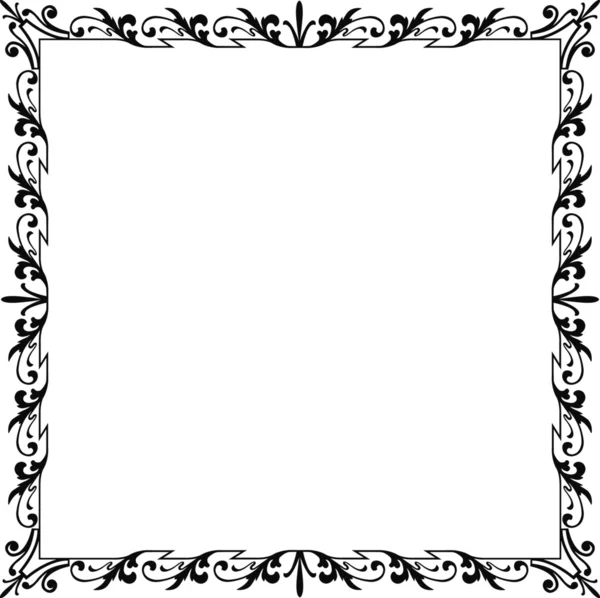 Cadre historique en noir avec ornements en format carré — Image vectorielle
