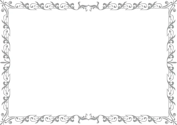 Cadre historique en gris avec ornements au format DIN — Image vectorielle